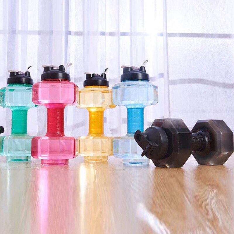 Botella de agua deportiva con forma de mancuerna, Unisex, para gimnasio, Fitness, Fitness