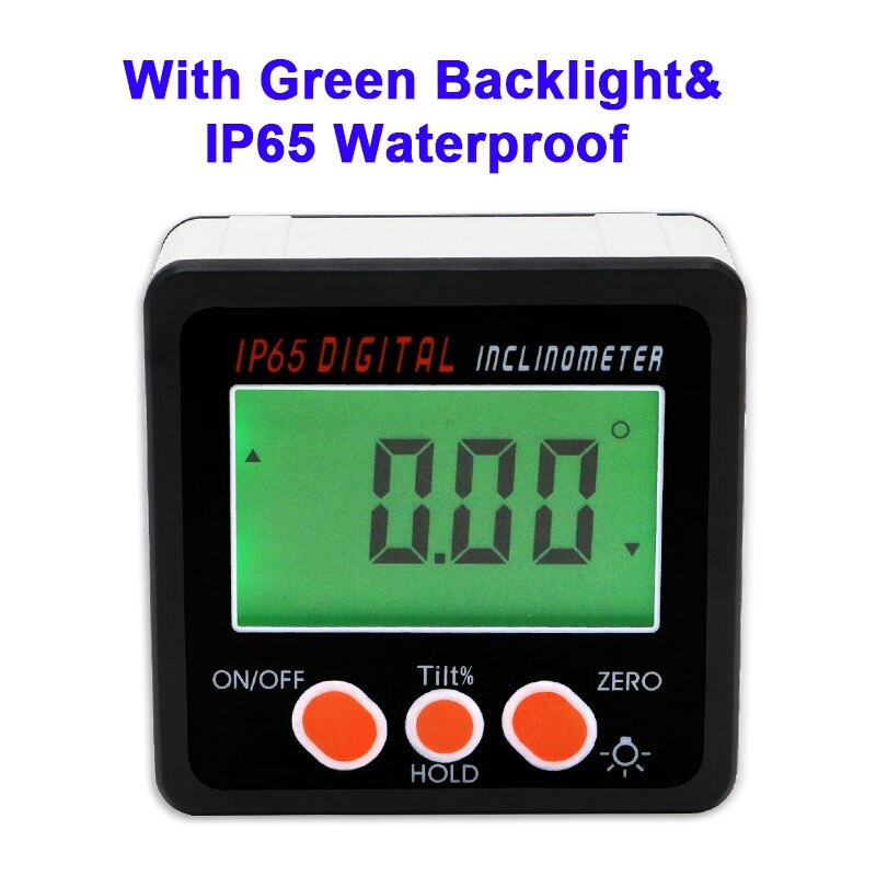 IP65 Waterproof Protractor with Back Light Inclinometer Angle Bevel Box Electronic Protractor netic Base
