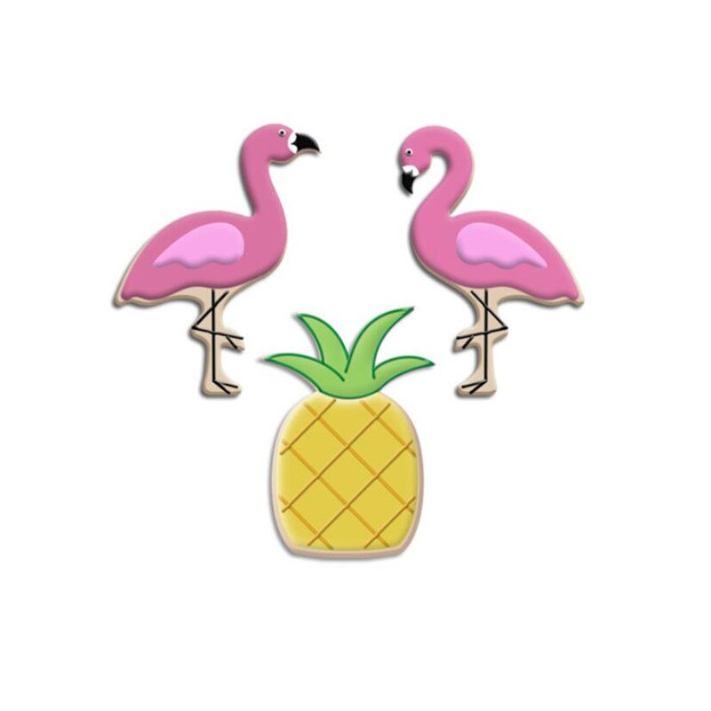 Cookie cutter mold flamingo ananas form rustfritt stål kjeks fondant kakeformer kakeform baking kjøkkenverktøy