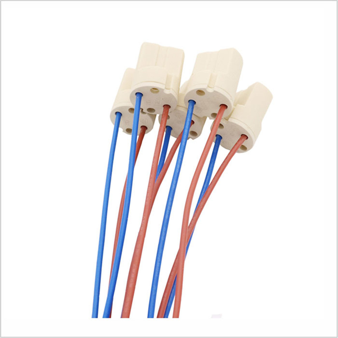 1/5/10/20/50 Stuks Pak G9 Basis Lamp Socket Keramische Lamphouder Halogeen Kralen Met Draad Voor G9 Bi-Pin Halogeen Gloeilamp