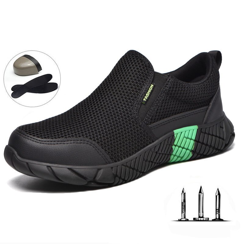 Labor Insurance Shoes Men's Summer Breathable One-step Work Shoes Anti-smashing Anti-piercing Steel Toe Cap Safety Shoes