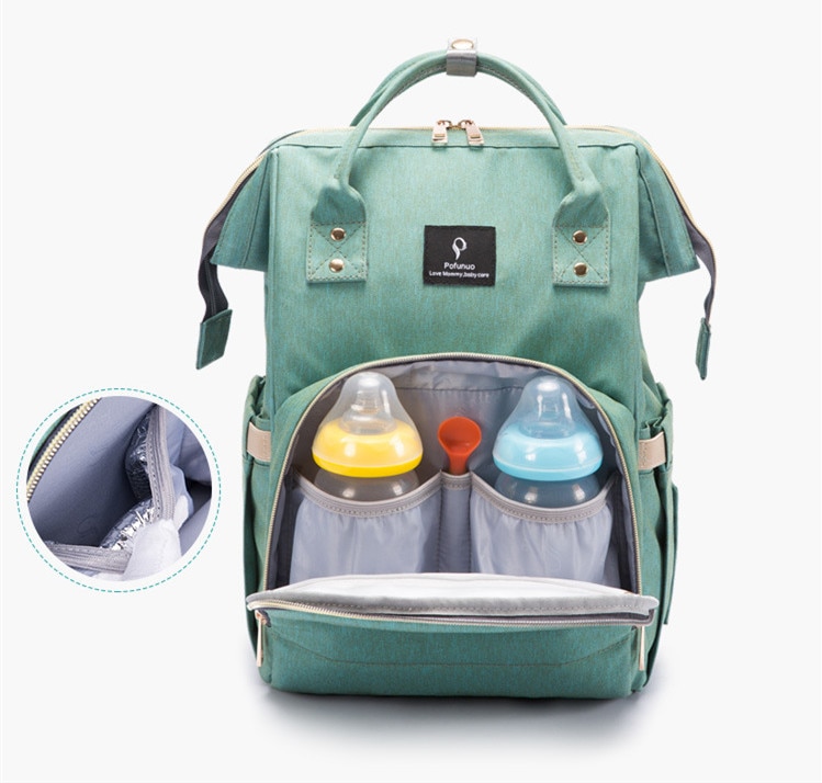 Pofunuo USB sac à dos à couches grande capacité sac de voyage sac à main d'allaitement imperméable à l'eau Nappy sac Kits momie maternité sac à dos