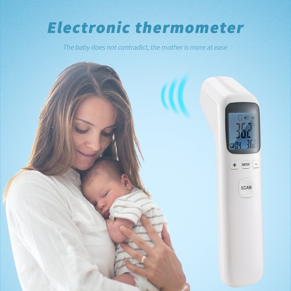 Dropshipping lcd backlight termômetro digital testa sem contato termometro adulto febre do corpo ir crianças termômetro