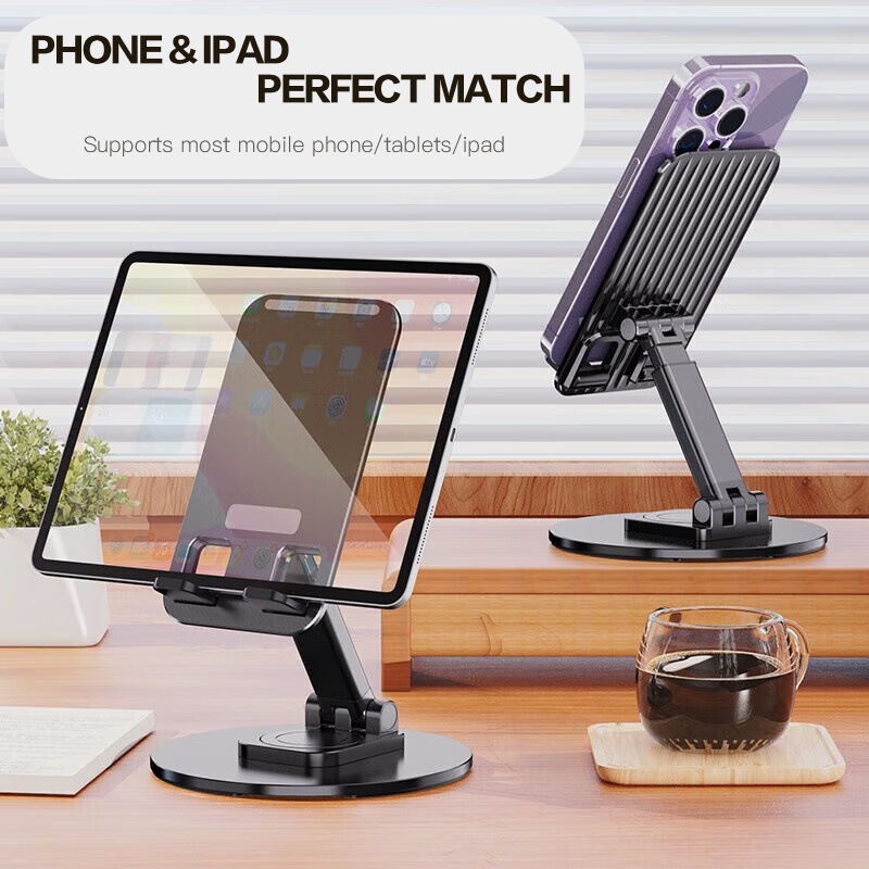 Houder voor desktoptelefoon 360° ° Roterende opvouwbare standaard antislip voor iPhone 13, Xiaomi Huawei mobiele telefoon, tablet, universele accessoires