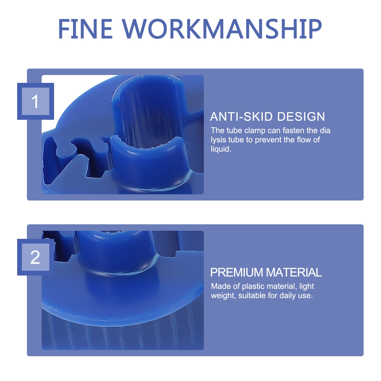 3Pcs Practical Peritoneal Dialysis Tube Flow Clips Peritoneal Clips (Blue)