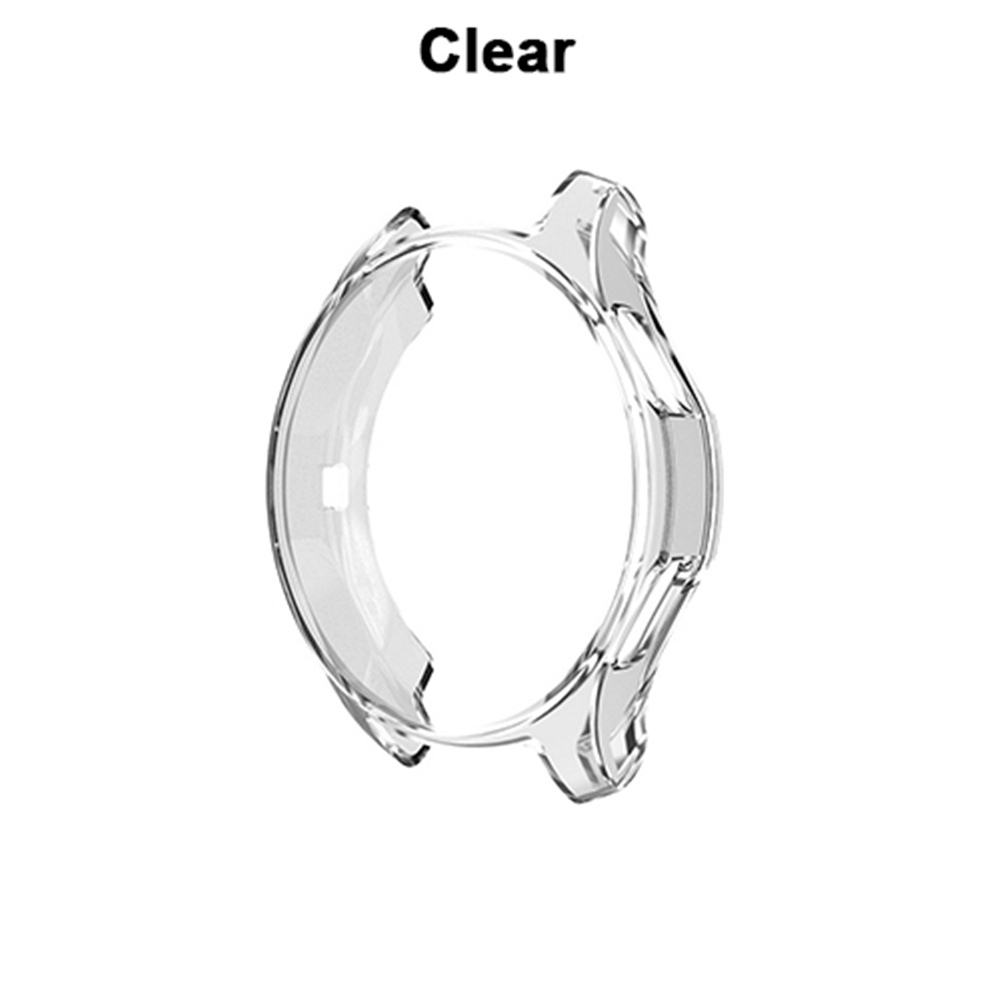 1 stk galvaniseret urkasse til samsung gear  s3 s4 galaxy ur 46mm 42mm blød tpu all-around beskyttende urkasse med kofangerramme: Klar / 46mm
