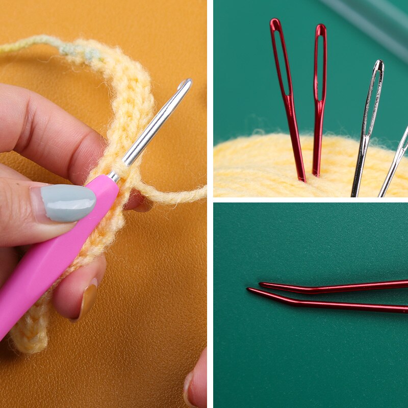 Imzay 16 stk strikkere ull butikk ødu stubbe nåler garnnål, bøyd nål gobelinål sett, ullnåler og heklenål