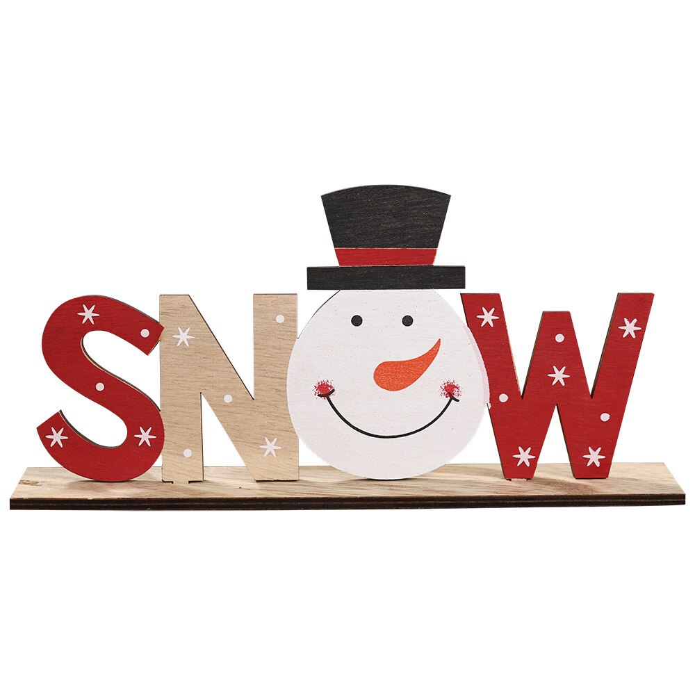 nueva letras de madera decoraciones de Navidad de piezas de madera DIY adornos tres dimensiones ronda casera de la Mesa: STYLE 2