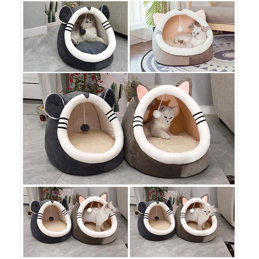 Warm Soft Cat Bed Winter Warm House Cave Pet Dog Soft Nest Kennel Kitten Bed House Sleeping Bag for Small Medium Dogs Supplies