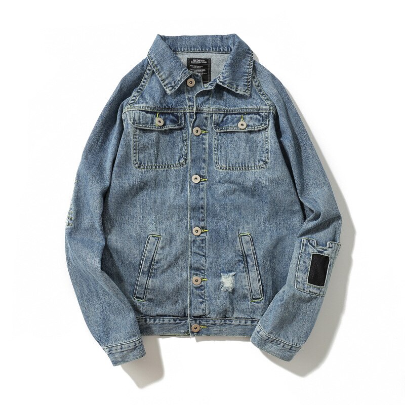 Loose Denim Jacket Street Scratched Hole Jacket Sweethearts Outfit