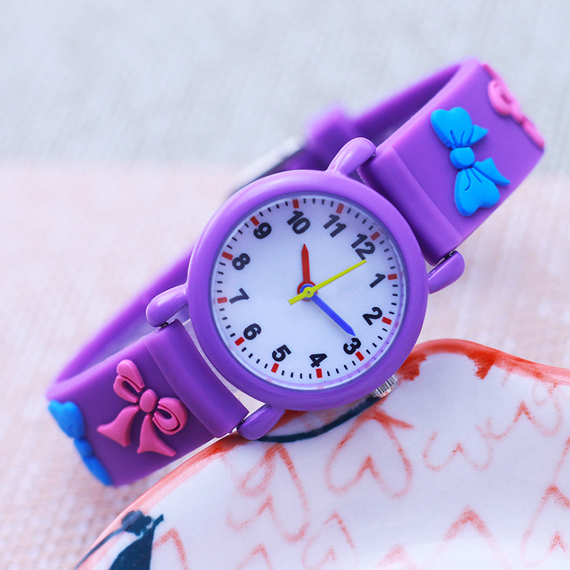 Chaoyada – montres à nœud papillon pour fille, jouet mignon, Six couleurs, pour petite écolière de la maternelle: bowknot purple