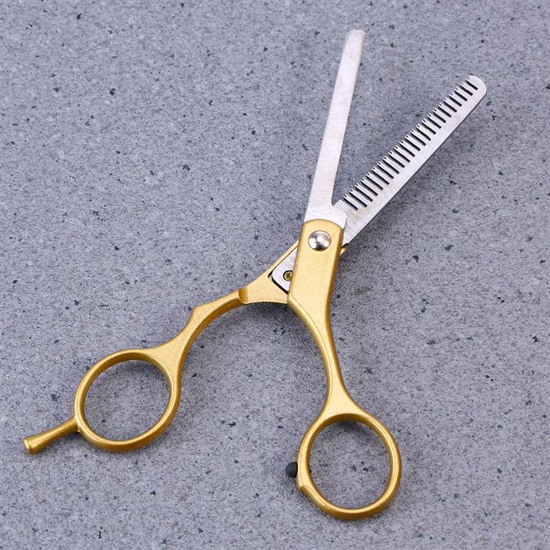 Tijera de pelo dorada para cortar, herramienta de estilismo, dientes de pelo, tijeras de acero inoxidable, tijeras profesionales para peluquería barbería y corte de pelo