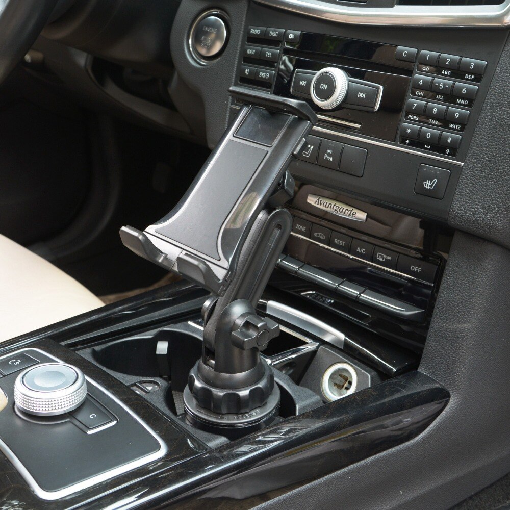 Universelle kfz-halterung mit 360 getränkehaltern für apple ipad pro 12.9, air, mini und samsung tab  s7 plus 12.4