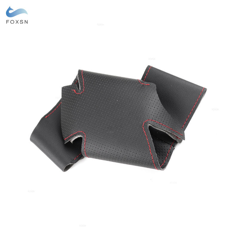 Voor Ford Ecosport Voor Fiesta - Auto Stuurhoes Geperforeerde Microfiber Lederen Interieur Accessoires: Black