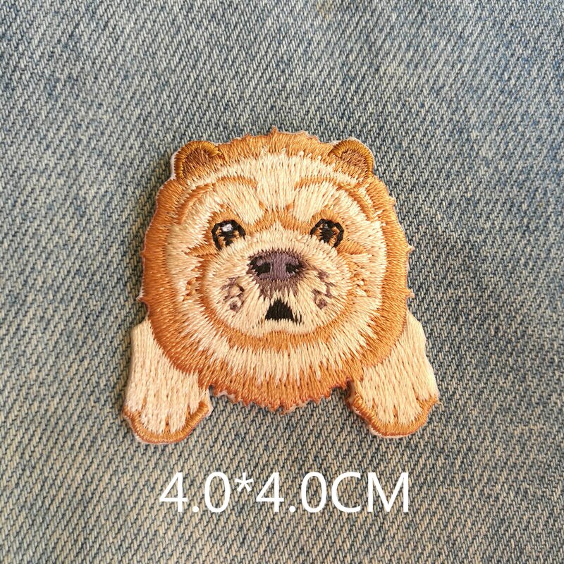 Insignia bordada para ordenador, parches decorativos para perro CHOWCHOW, 1 foto, 4,0x4,0 CM
