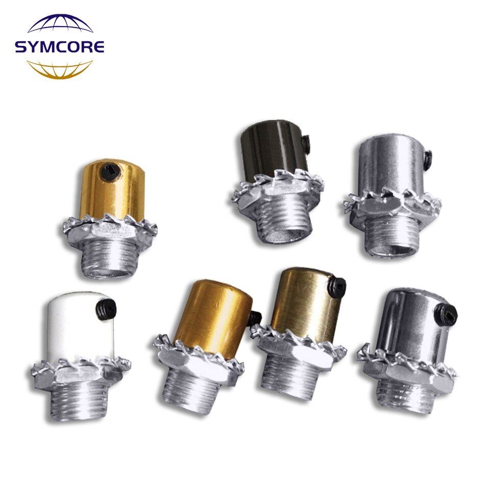 5pcs D12*H12mm M10 Threaded Wire Lock Chandelier Ceiling Plate Lock Buckle Cable Grips Cable Connectors With M4 Clear Screw