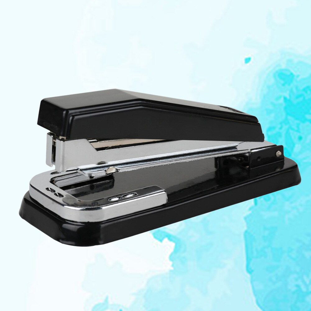 Desktop Stapler 360 Degree Rotation Classic Simple Stapler Stationery Supplies for Home Office School (Black, Stapling Nail)