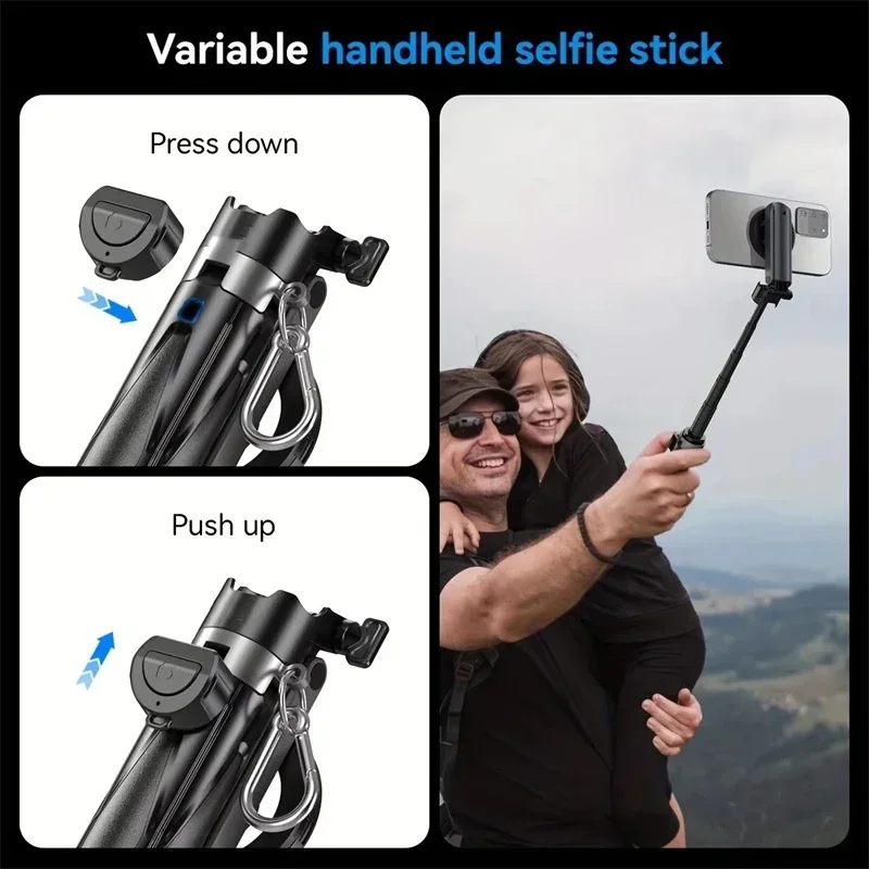 Perche à Selfie Magnétique Mini Avec Trépied Bluetooth - Compatible MagSafe - Télescopique Et Portable