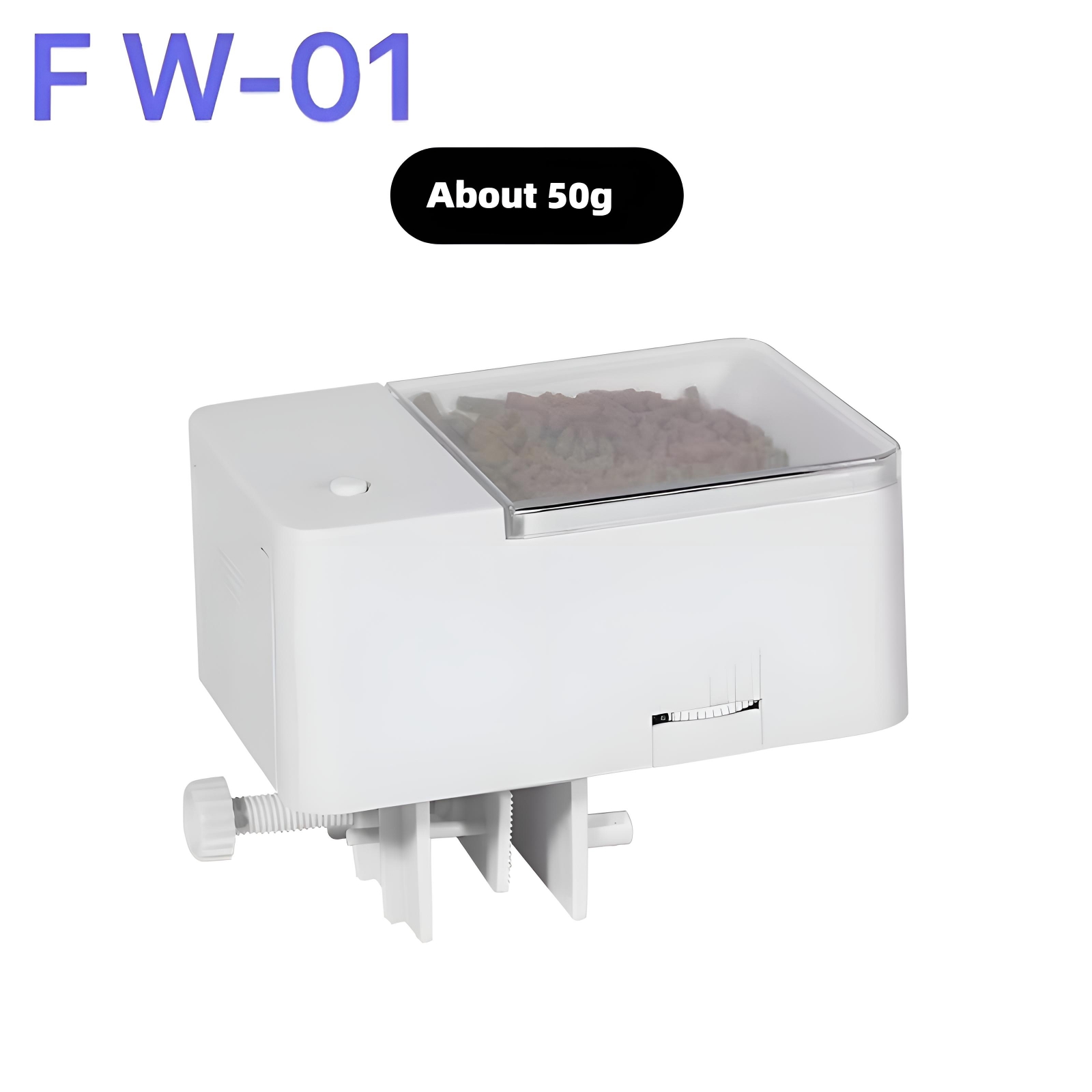 Automatische visvoer/intelligente voerautomaat, timer met 4 snelheden, maximale ondersteuning voor 12 mm visvoer, geschikt voor schildpadden en vissen: WHITE