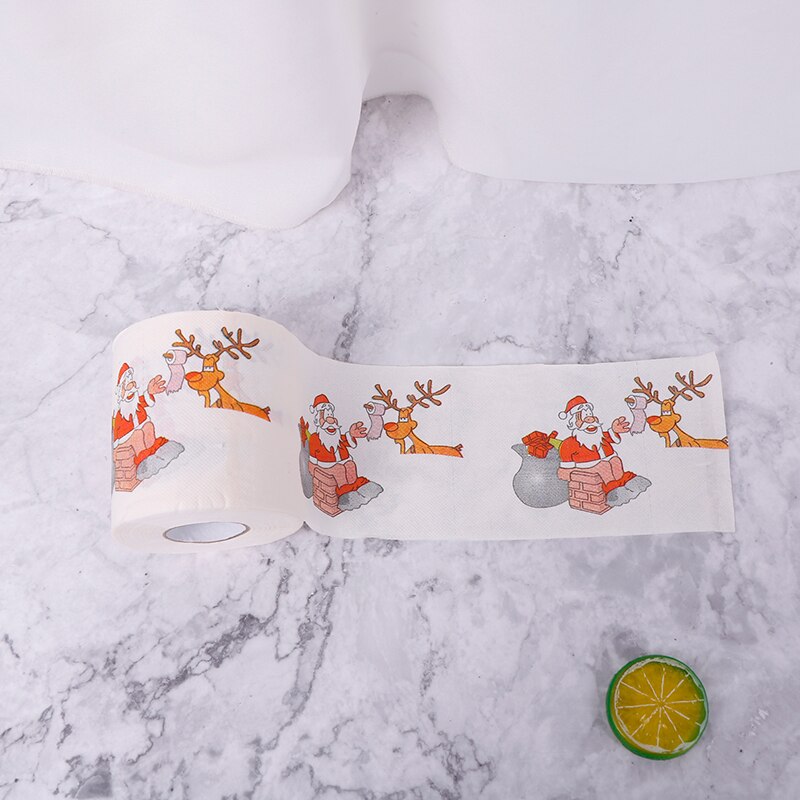 1pc Christmas Table Napkin Home Santa Claus Bath Toilet Roll Paper Xmas Decor Tissue