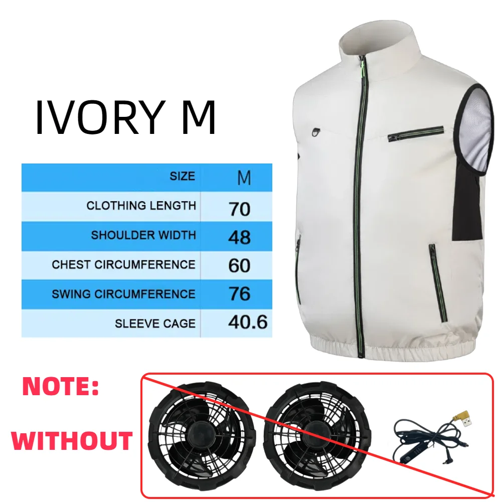 Ventilatorvest, elektrisch koelvest, koelvest met airconditioning, wandelkleding, koelvest voor 13 uur bij hoge temperaturen, visvest: Oranje