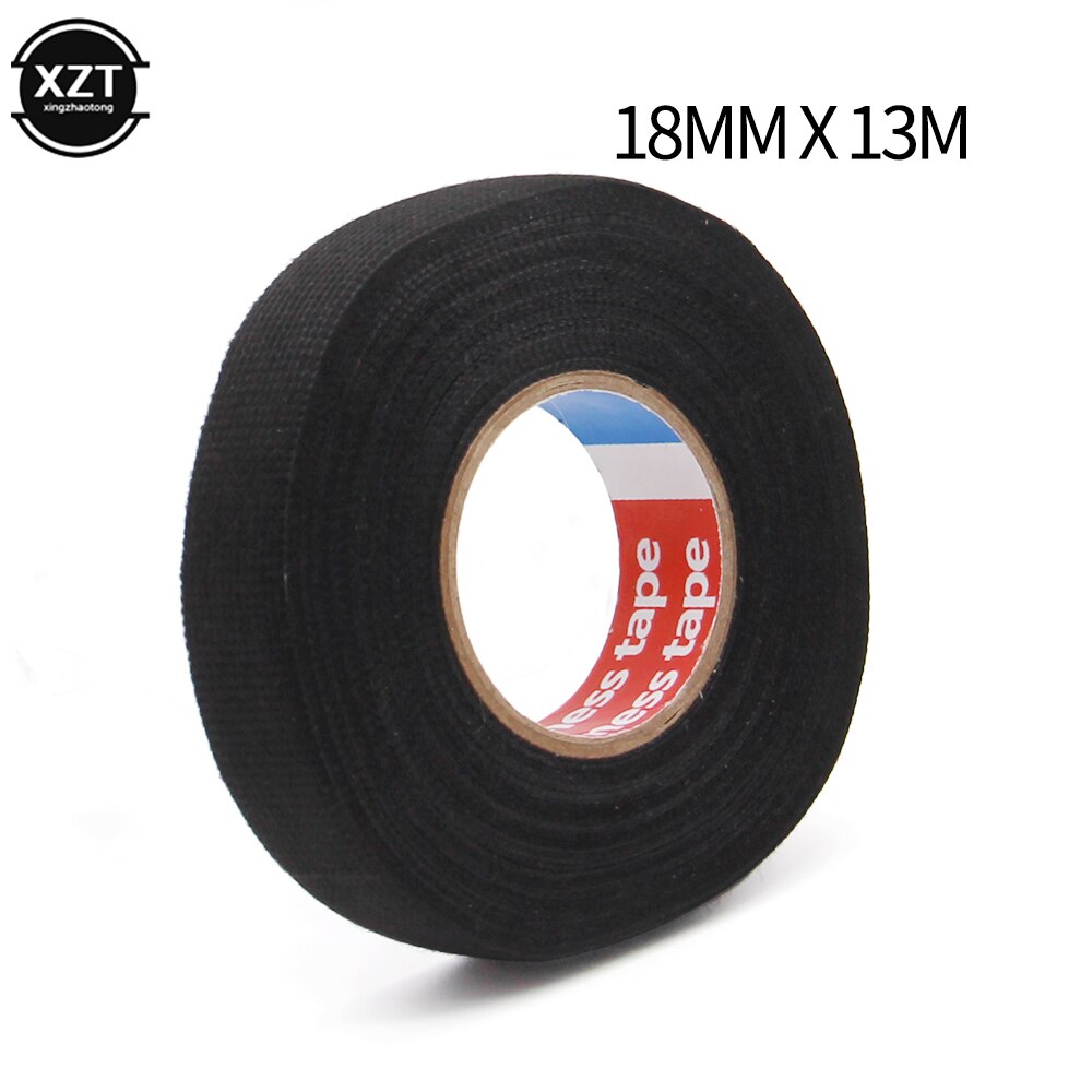 1pc Heat-resistant Adhesive Cloth Fabric Tape For Car Auto Cable Harness Wiring Loom Protection Width 9/15/19/25/32MM Length 15M: 18MM x 13M