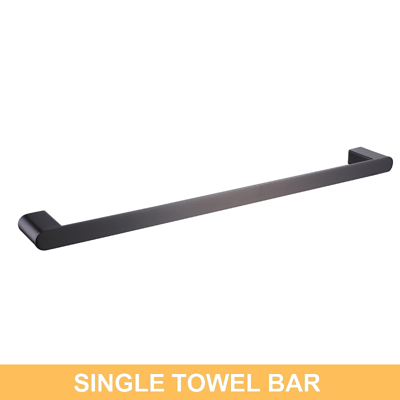 Bathroom Accessories 304 Stainless Steel Towel Rack Shelf Metal Gray Color Toilet Paper Holder Robe Hooks Cloth Hanger: Single Towel Bar