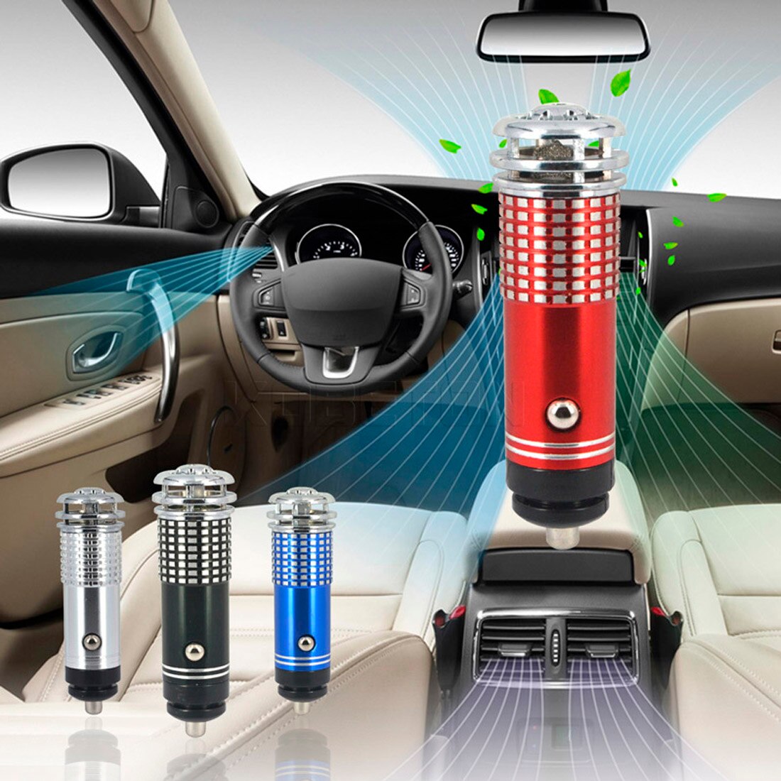 Vehicle Air Purifier Mini Auto Car Fresh Air anion Ionic Purifier 12V Air freshener Oxygen Bar Ozone Ionizer Cleaner Car Air Pur