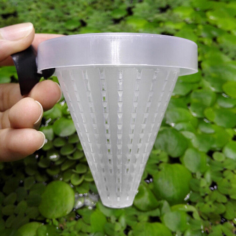 Højde 6.7cm akvariekurv feeder fiskefoder levende orm blodorm engle kegle foderværktøj dia 6.8cm