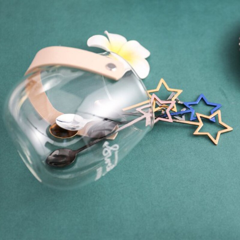 Creatieve Gradiënt Ster Vorm Roestvrij Stalen Lepel Ijs Thee Dessert Lepel Familie Of Restaurant Gebruik Servies Keuken Suppli