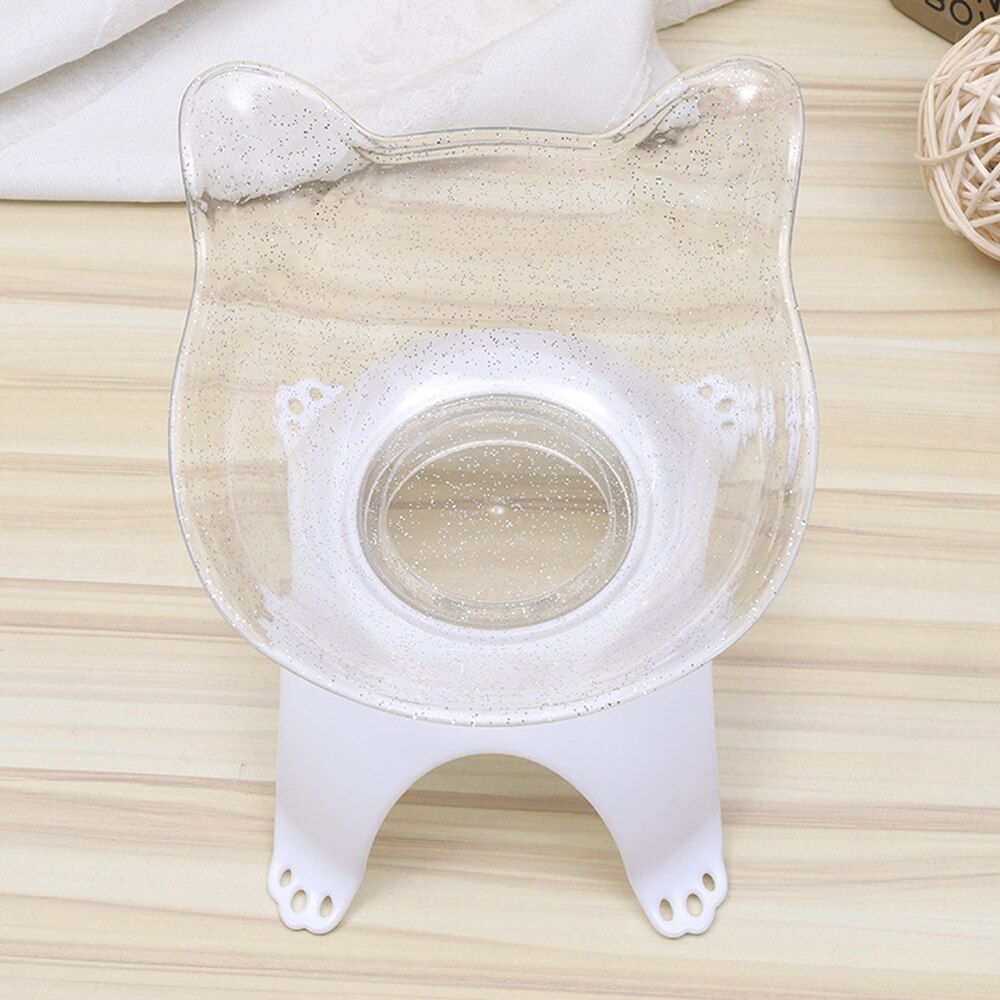 Katteskål kæledyr hund kat langsom foder anti-kvælning beskytte rygsøjlen vand madskål beskyttelse plejeskål holdbar multifunktionel skål: Krystal