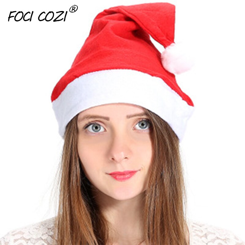 Unisex-Adult's Santa Hat Velvet Christmas Hat Plush and Comfort Liner Red Christmas Santa Claus Cap Xmas Hat Soft Thickening
