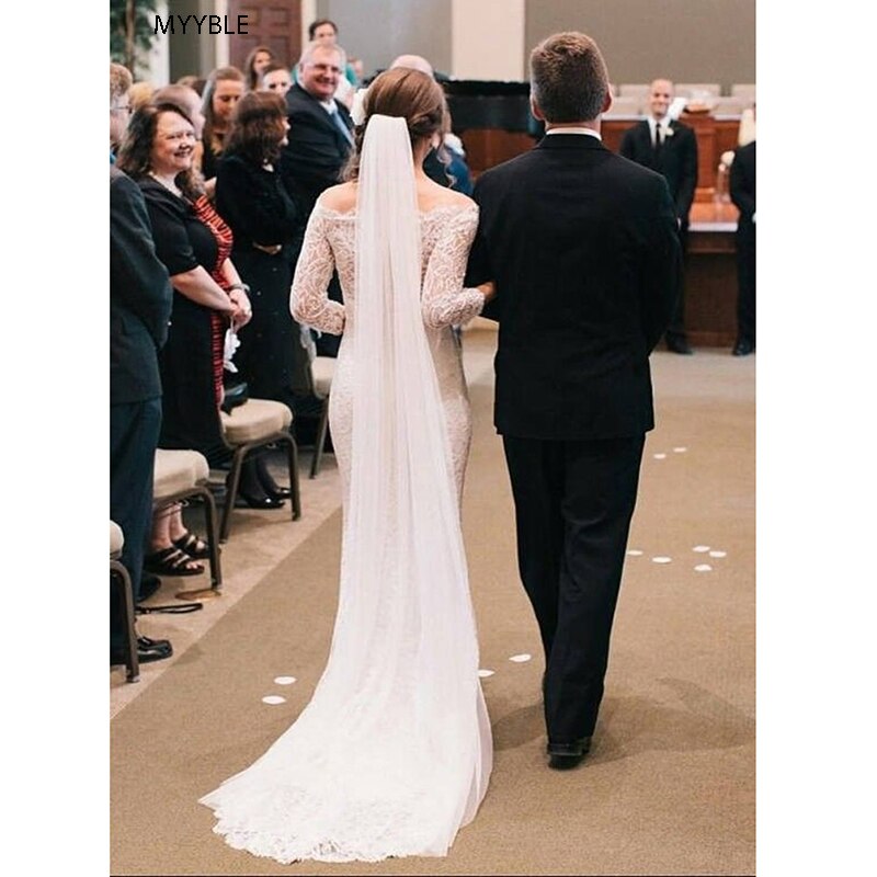 Venta al por Bürgermeister 3M 5M Velo De novia marfil blanco velo De novia velo De Fest accesorios de boda con peine De novia einfache