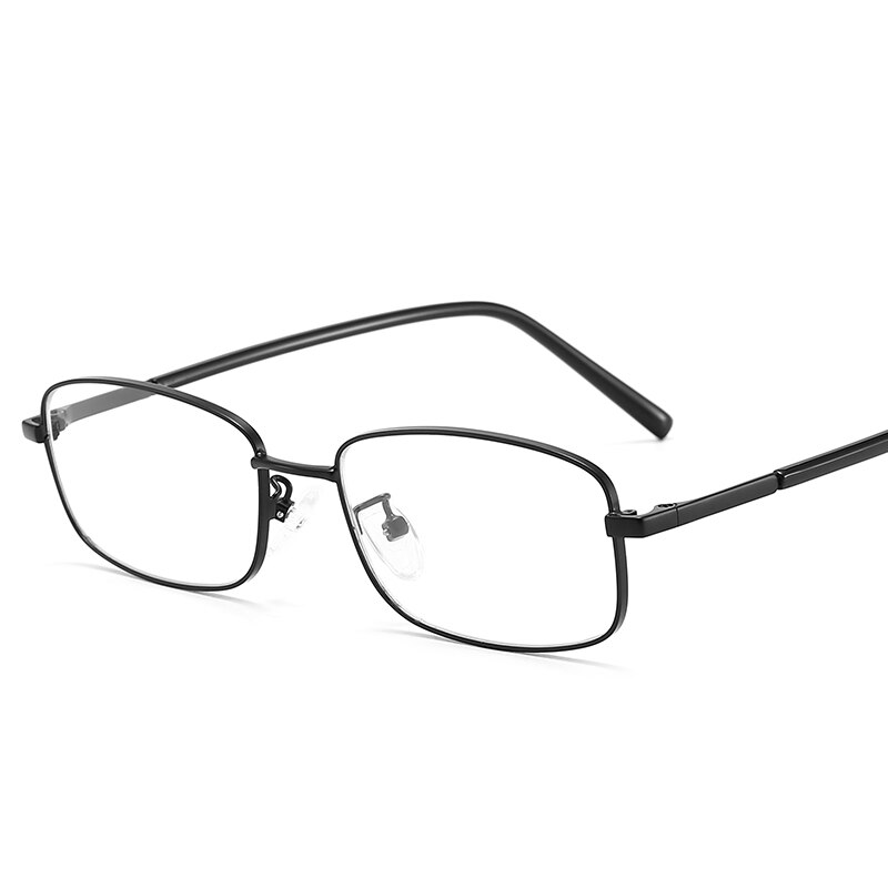 Kiyo merk dames heren anti-blauw licht optisch montuur metalen brilmonturen vierkante bril brillen 9647: Zwart