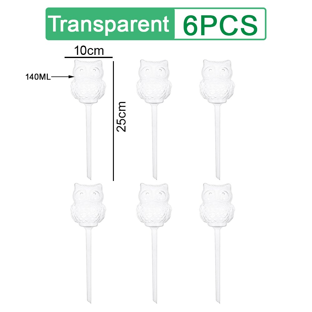 Auto Planten Druppelirrigatie Systeem Automatische Watering Spike Bloem Indoor Huishouden Tuin Pot Waterers Self Watering Feeder: 6 PCS Owl