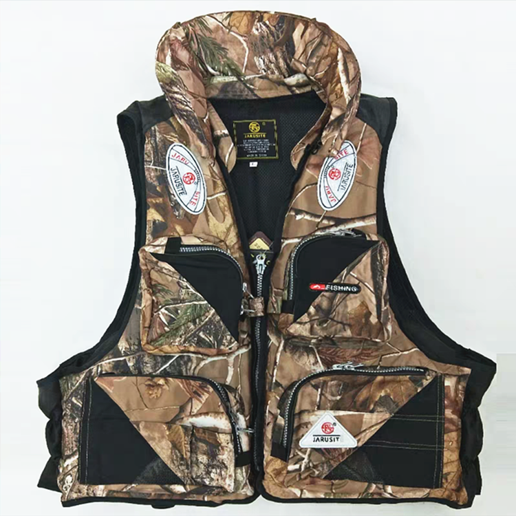 Large Buoyancy Fly Fishing Vest Pack for Men/Women with Pockets Photography Outdoor Multi-function Portable Life Jacket: Green without hat / XL