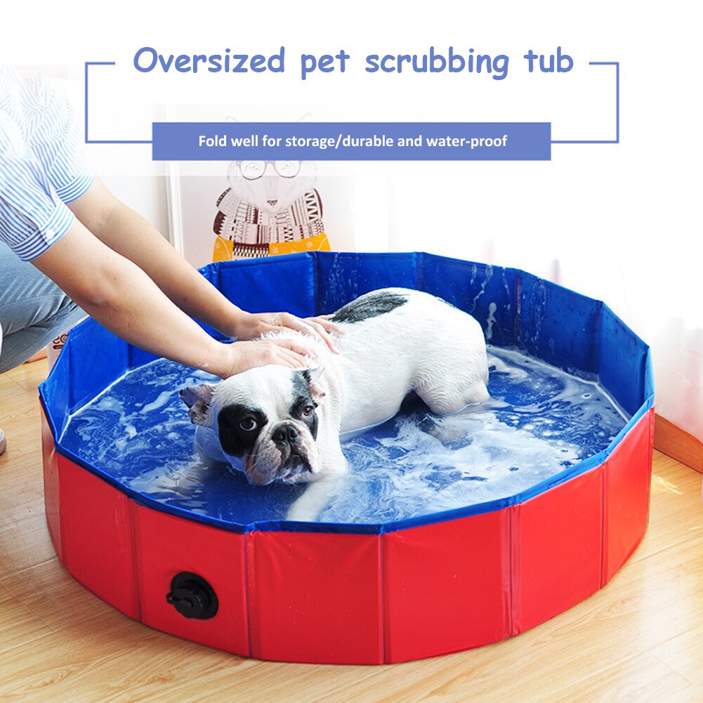Foldable PVC Dog Pet Swimming Pool Portable Pet Bath Tub Outdoor Pools For Collapsible Bathing Pool For Dogs Cats Kids