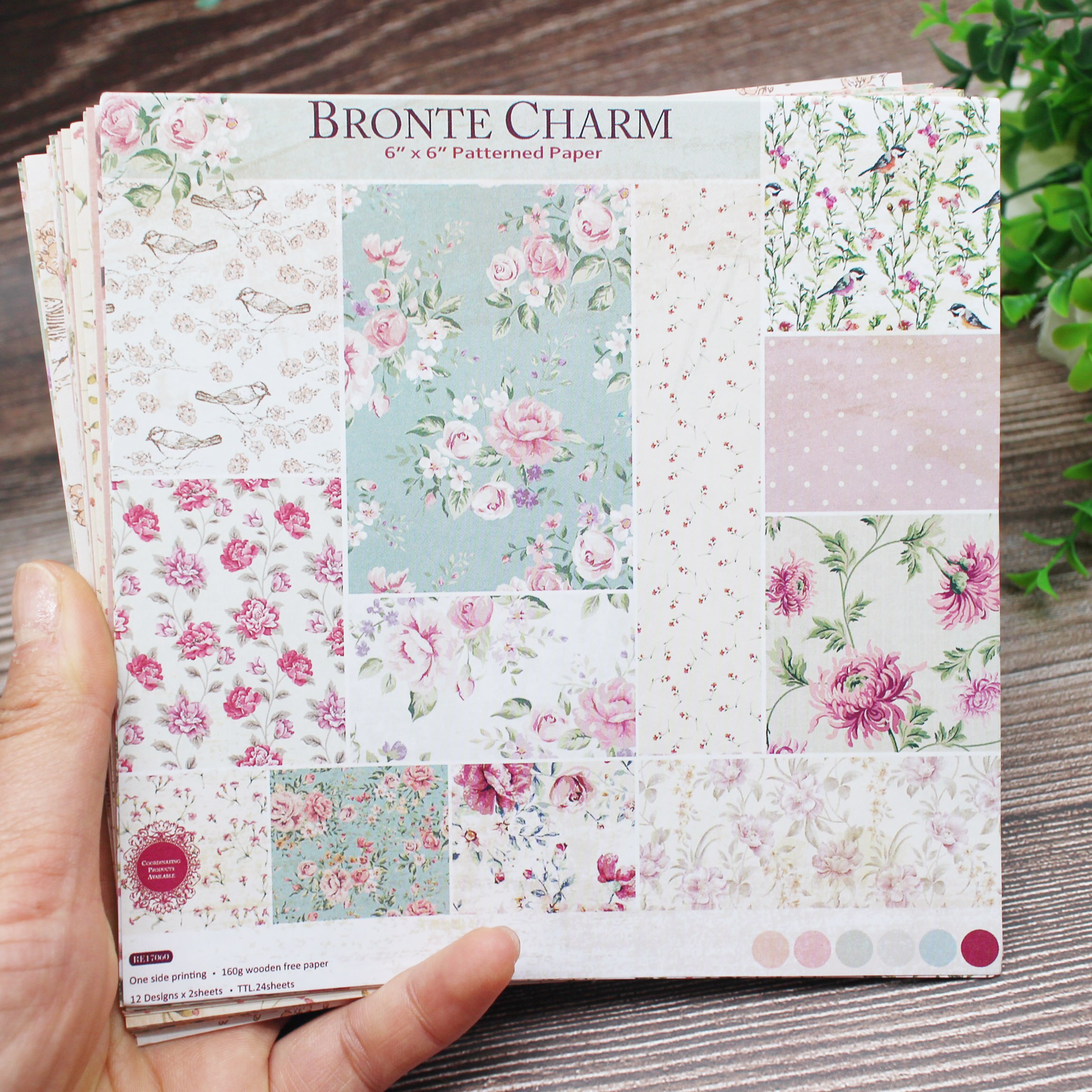 24 flowers and birds series for scrapbook paper origami art background paper card making DIY scrapbook paper crafts