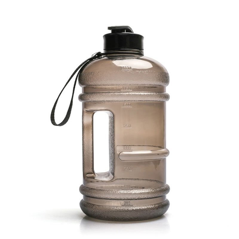 Upspirit 2.2l tritan vandkedel håndvægte med høj kapacitet sport drikkeflaske bærbar udendørs rejse protein shaker drinkware: Sort