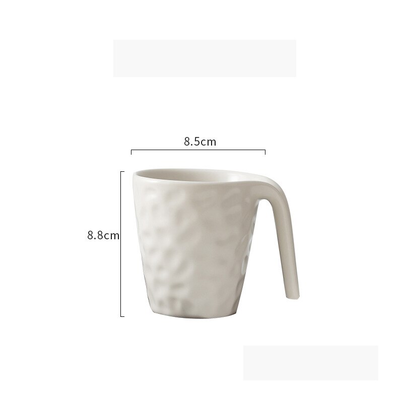 Home European Simple Frosted Solid Color Mug Ceramic Coffee Cup: White