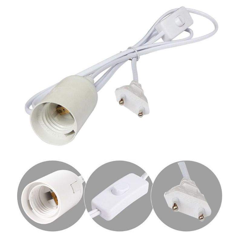 1.8m Power Cord Cable E27 Lamp Base EU Plug Light Bulb Socket Holder with Switch GXMA