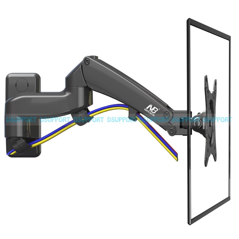 Nb f150 liga de alumínio 360 graus 17 "-27" monitor suporte mola de gás braço led tv lcd montagem na parede carregamento 2-7kgs