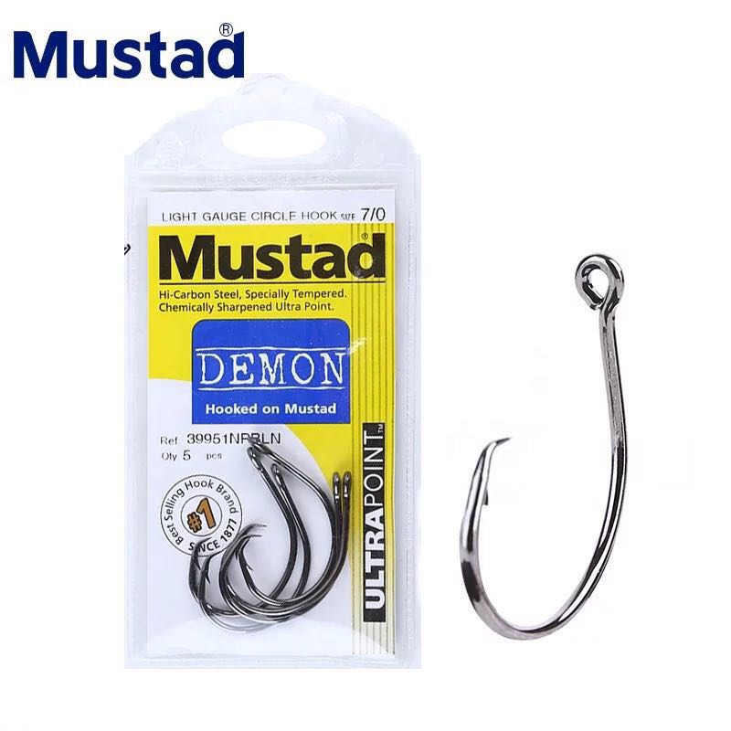 Mustad-anzuelos circulares para pesca en el mar, accesorio de acero con alto contenido de carbono, NPBLN, 39951