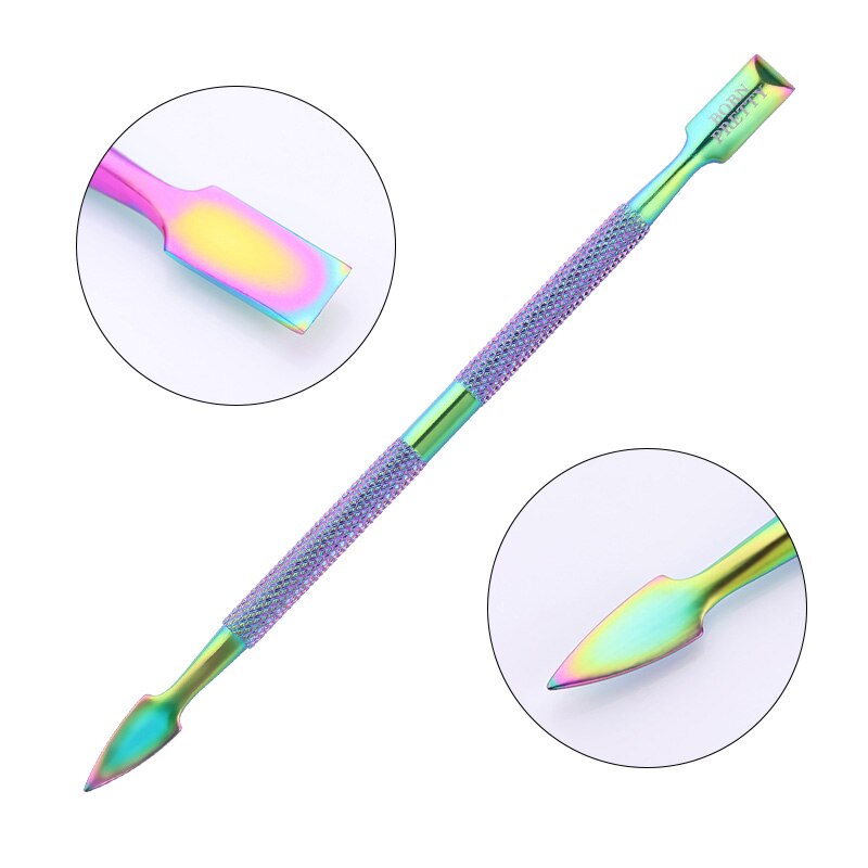 Geboren Pretty Dual-Ended Nail Cuticle Pusher Cutter Remover Nail Rand Cleaner Tool Voor Teennagels