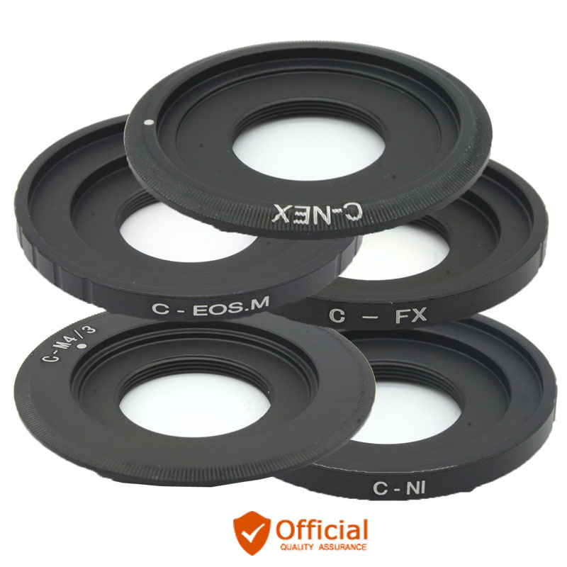 Adapter Ring C Mount Film Lens Macro Ring Voor Eos M Fx Nex M4/3 N1 Mount C-EOS M c-NEX C-FX C-M4/3 C-N1 Cctv Movie Lens