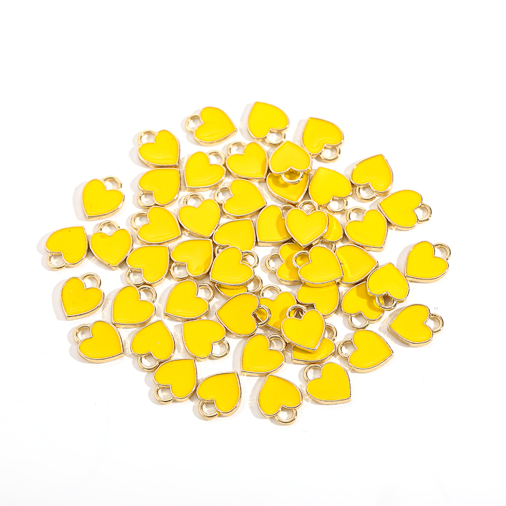 30 Stks/partij Enamel Heart Charm Cartoon Mooie Hart Mini Eenvoudige Hanger Voor Diy Kettingen Armbanden Sieraden Accessoires