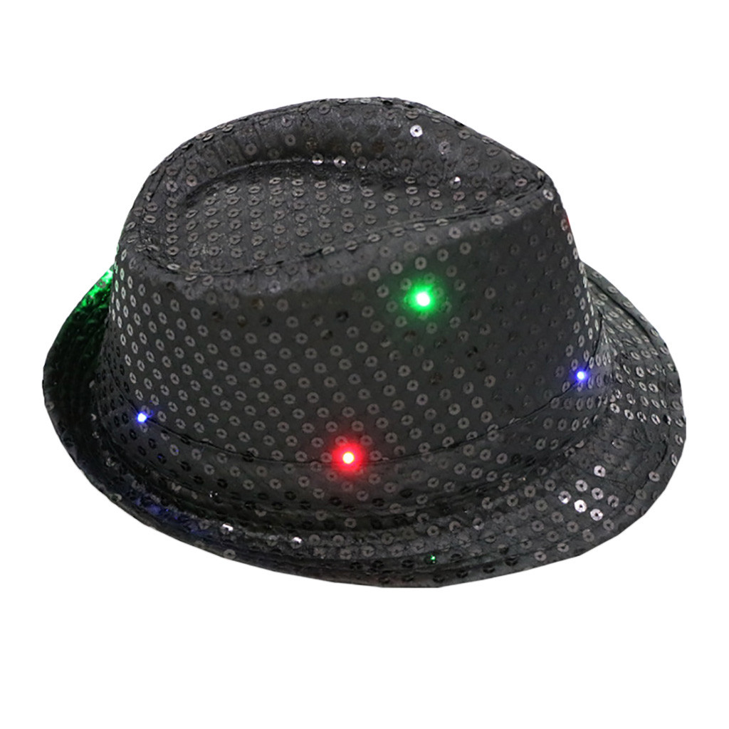 Flashing Light Up Led Colorful Sequin Unisex Fancy Dress Dance Party Hat casquette baseball Cap Accessoriesgorra hombre