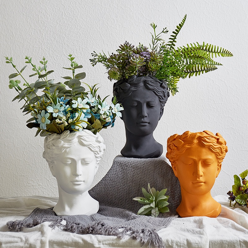Greske blomstervaser venus gudinne potte blomstervase til dekorasjon vase hode ornament hjem dekor vaser til blomster