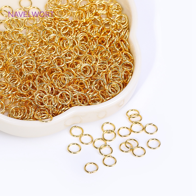 18K Vergulde Split Ringen Verbindingsring Messing Open Ringetjes Accessoires Voor Sieraden DIY Sieraden Materiaal