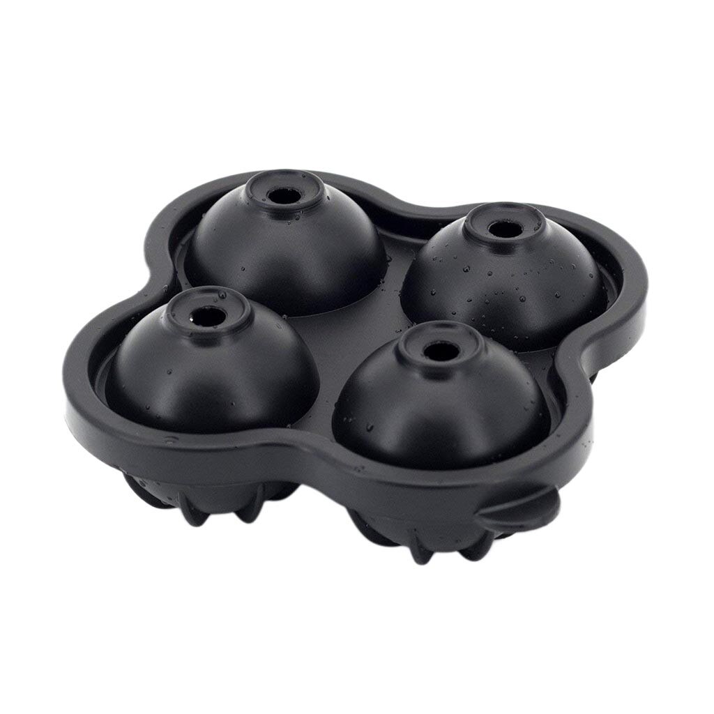 Saingace Silicone boule de glace moule boule de glace moule Silicone quatre trous boule de glace moule Cube plateau fête whisky Cocktail boisson froide bonbons: BK